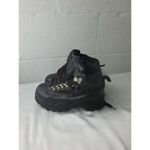 Vintage Route 66 Y2K Chunky‎ Platform Black Leather Boots Size 6 Bratz Lace Up